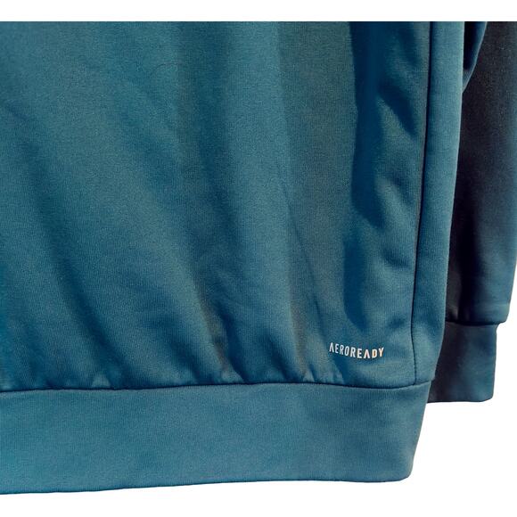 Adidas Active Fleece-Lined Pullover Hoodie Arctic Blue Teal Men's Medium - Picture 4 of 5